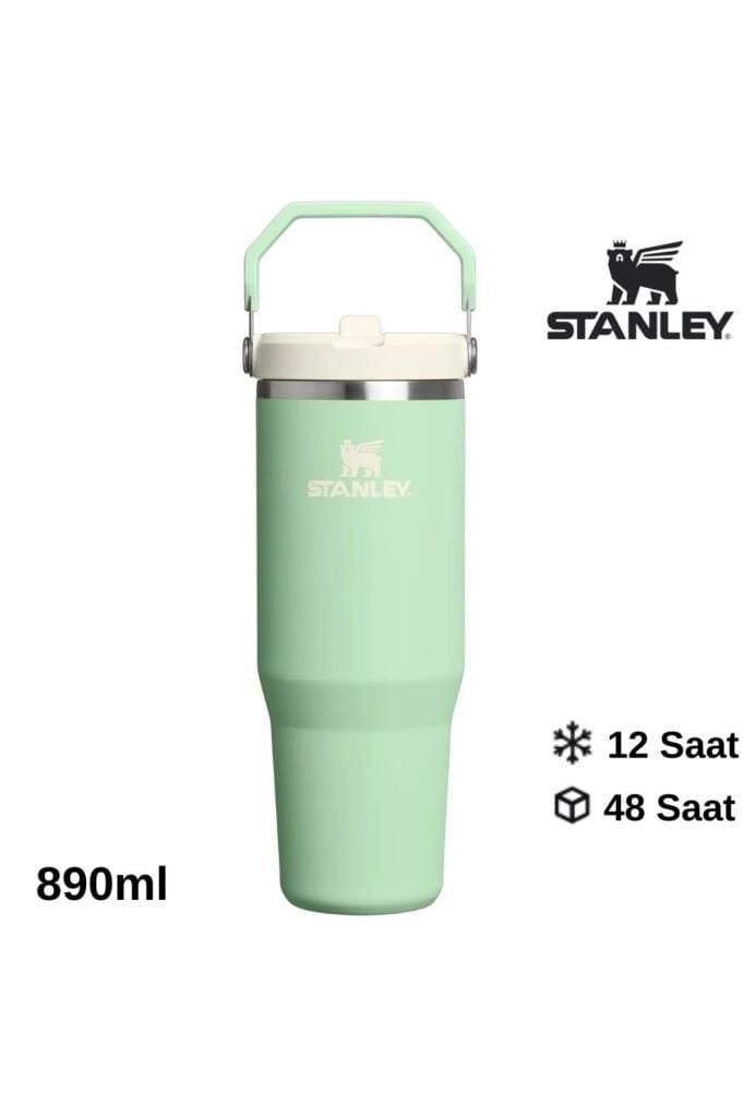 Stanley Iceflow Flip Straw Pipetli Termos 0,89 L | Açık Yeşil