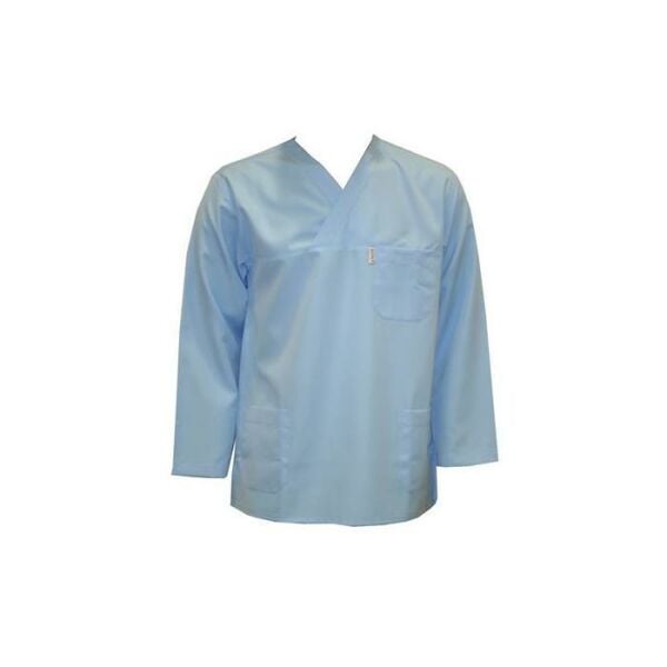 V Yaka Ceket Uzun Kol Açık Mavi