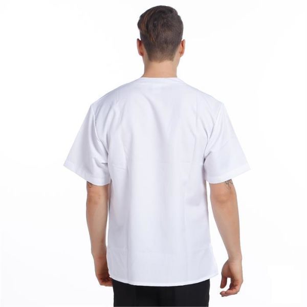 V Yaka Ceket Kısa Kol Beyaz