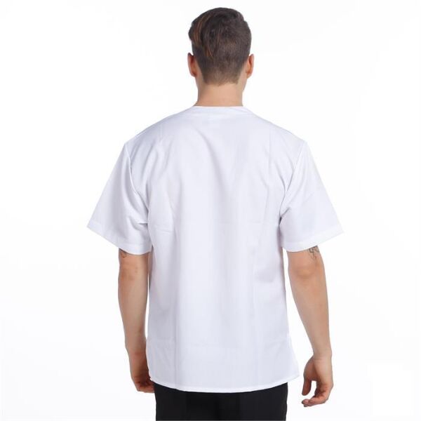 V Yaka Ceket Kısa Kol Beyaz