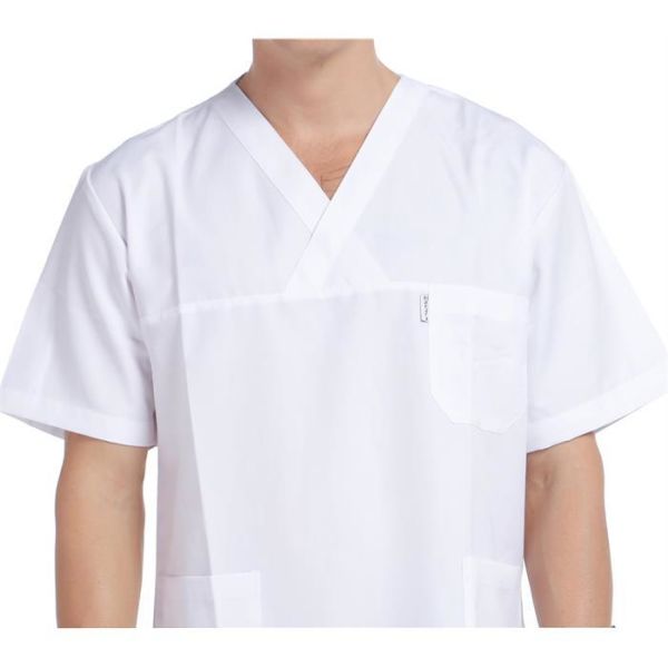 V Yaka Ceket Kısa Kol Beyaz