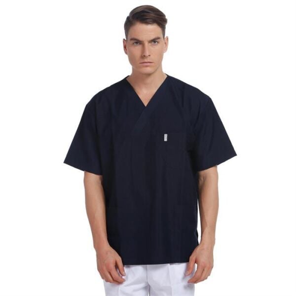 V Yaka Ceket Kısa Kol Lacivert