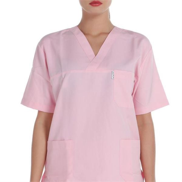 V Yaka Ceket Kısa Kol Pembe