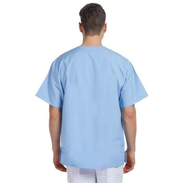 V Yaka Ceket Kısa Kol Açık Mavi