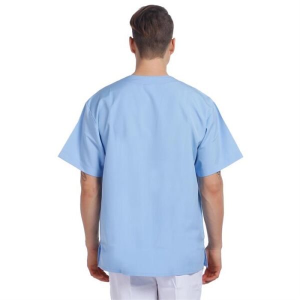 V Yaka Ceket Kısa Kol Açık Mavi