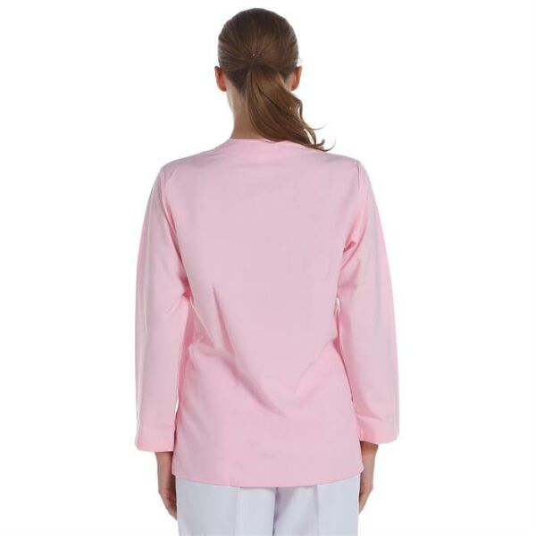 V Yaka Ceket Uzun Kol Pembe