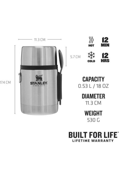 Stanley Adventure Kaşıklı 0,53 Litre Çelik Yemek Termosu - Çelik