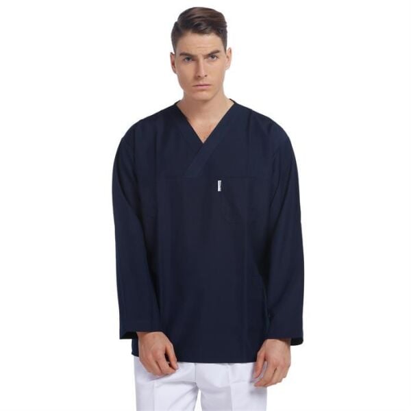 V Yaka Ceket Uzun Kol Lacivert