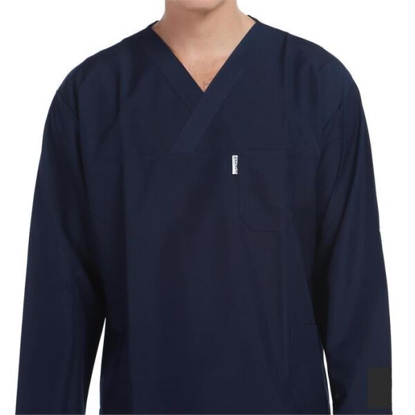 V Yaka Ceket Uzun Kol Lacivert