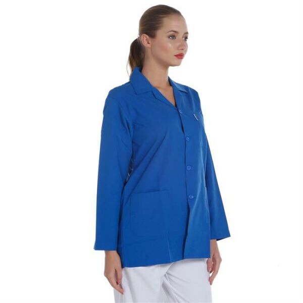 İş Ceketi Uzun Kol Saks Mavi