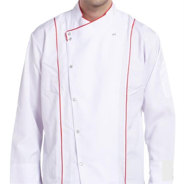 Aşçı Ceketi Beyaz Kırmızı Biyeli T Model