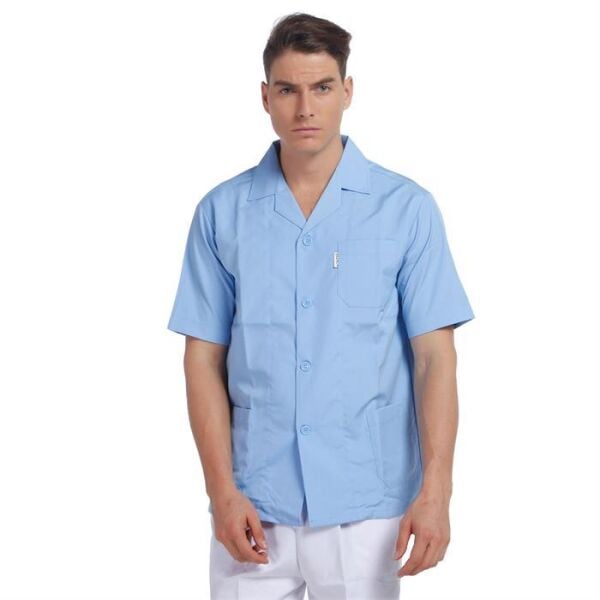 İş Ceketi Kısa Kol Açık Mavi