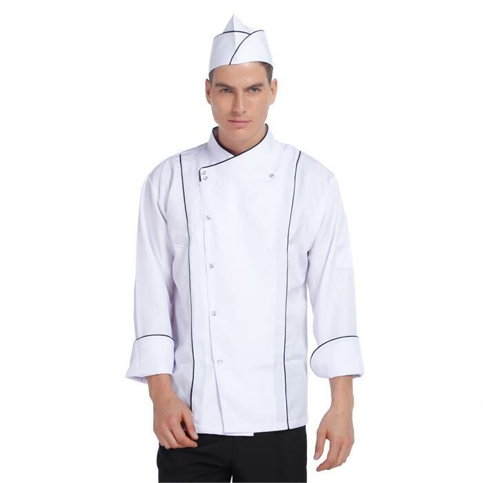 Aşçı Ceketi Beyaz Siyah Biyeli T Model