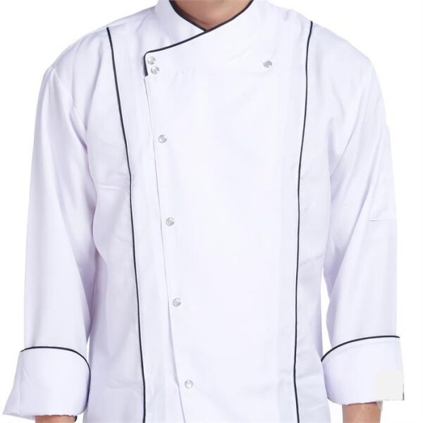 Aşçı Ceketi Beyaz Siyah Biyeli T Model