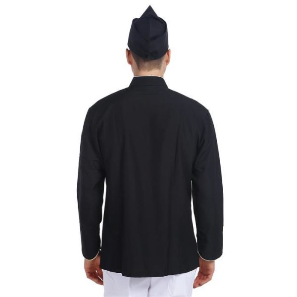 Aşçı Ceketi Siyah Altın Rengi Biyeli T Model