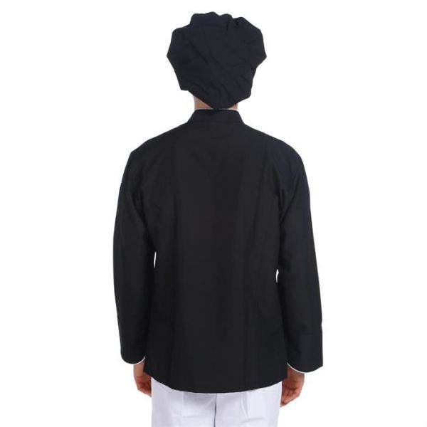 Aşçı Ceketi Siyah Gümüş Biyeli T Model