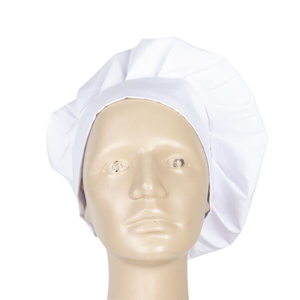 Aşçı Şapkası Mantar Tipi Beyaz Unısex