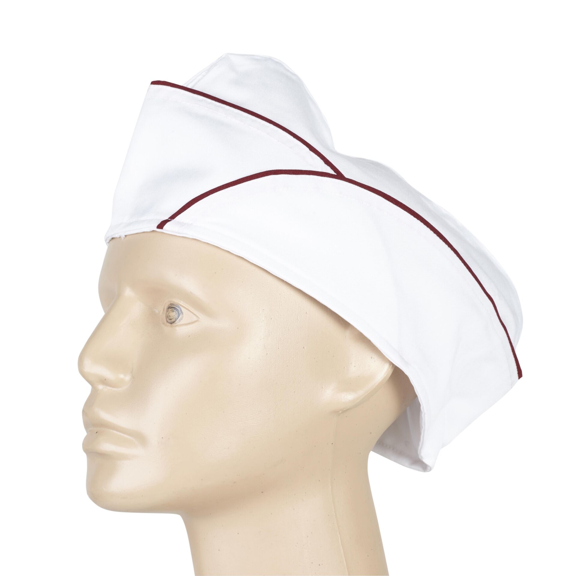 Aşçı Şapkası Bordo Biyeli