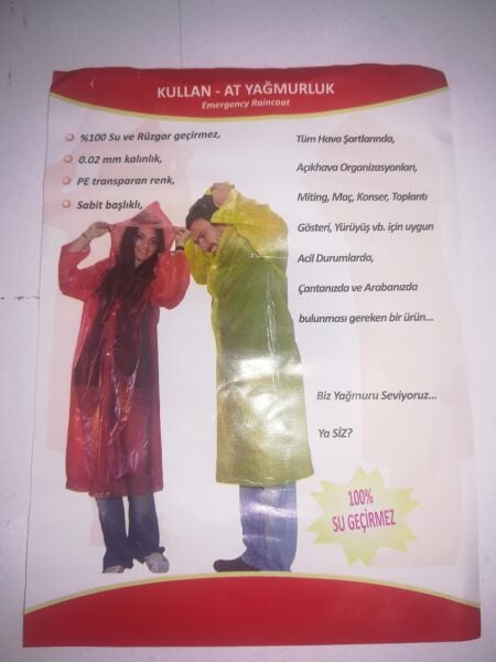 Tek Kullanımlık Yağmurluk