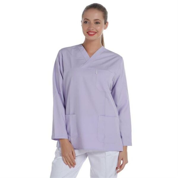 V Yaka Ceket Uzun Kol Lila