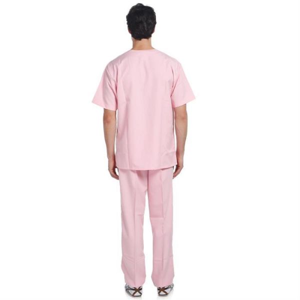 V Yaka Takım Kısa Kol Pembe