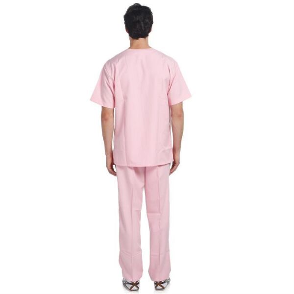 V Yaka Takım Kısa Kol Pembe