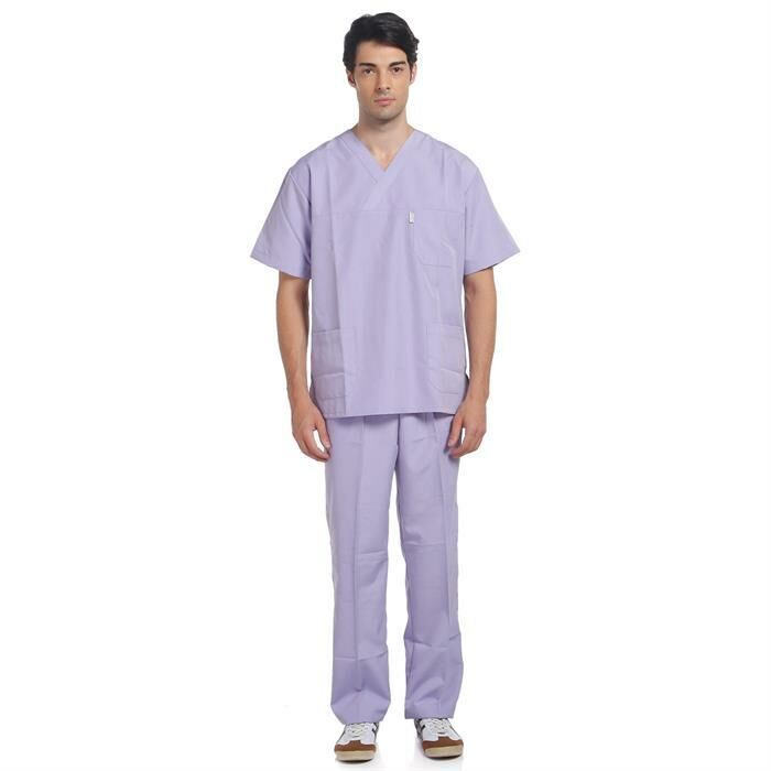 V Yaka Takım Kısa Kol Lila