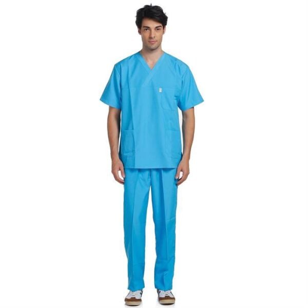 V Yaka Takım Kısa Kol Turkuaz